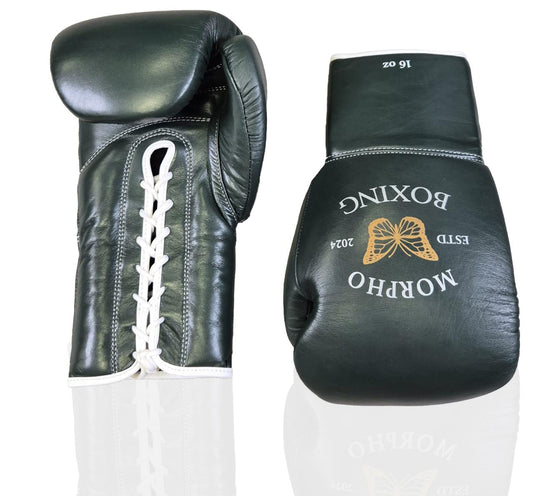 FOREST GREEN LACE UP SPARRING GLOVES