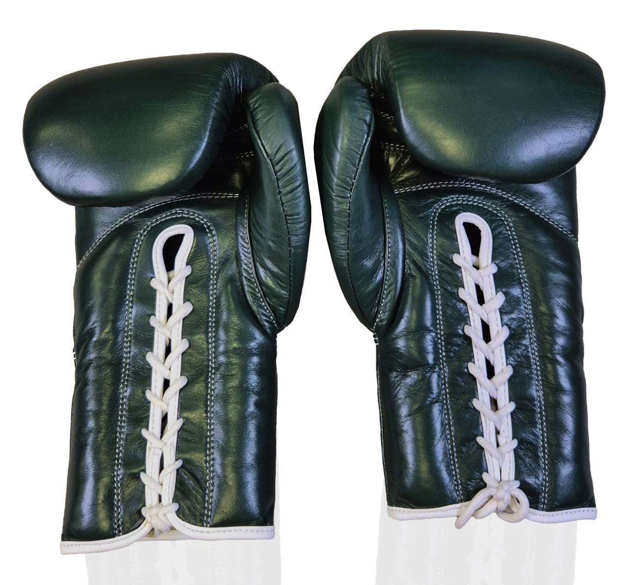 FOREST GREEN LACE UP SPARRING GLOVES