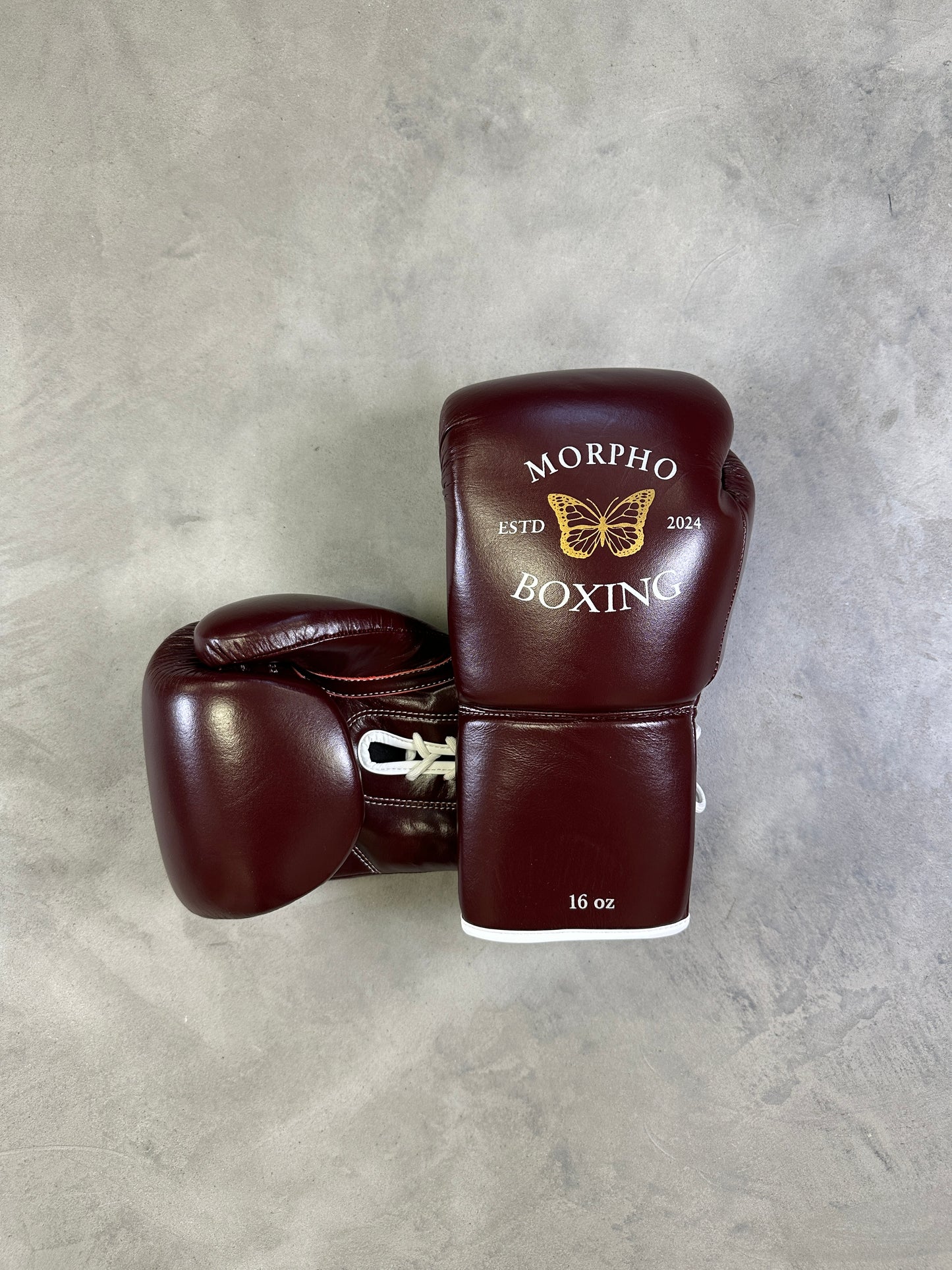 OXBLOOD LACE UP SPARRING GLOVES: S01